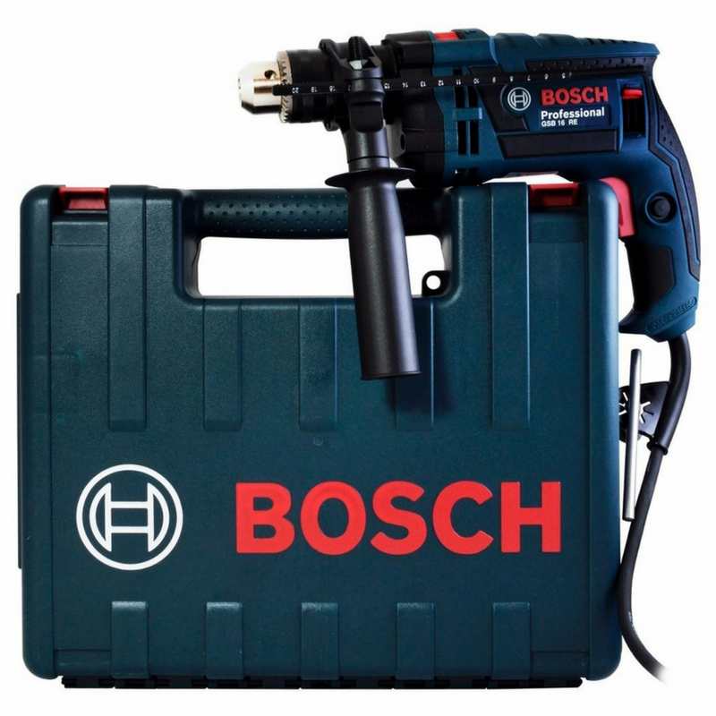 Taladro percutor Bosch GSB 16 RE 850W 220V en maletín